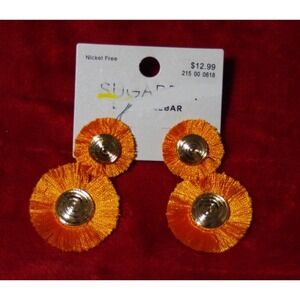 Sugar‎ Fix by Bauble Bar Earrings NWT Orange Fringe Gold Hardware Fun Style!
